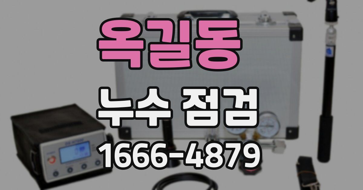 옥길동 누수 점검