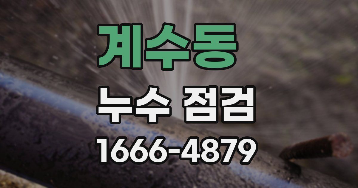 계수동 누수 점검