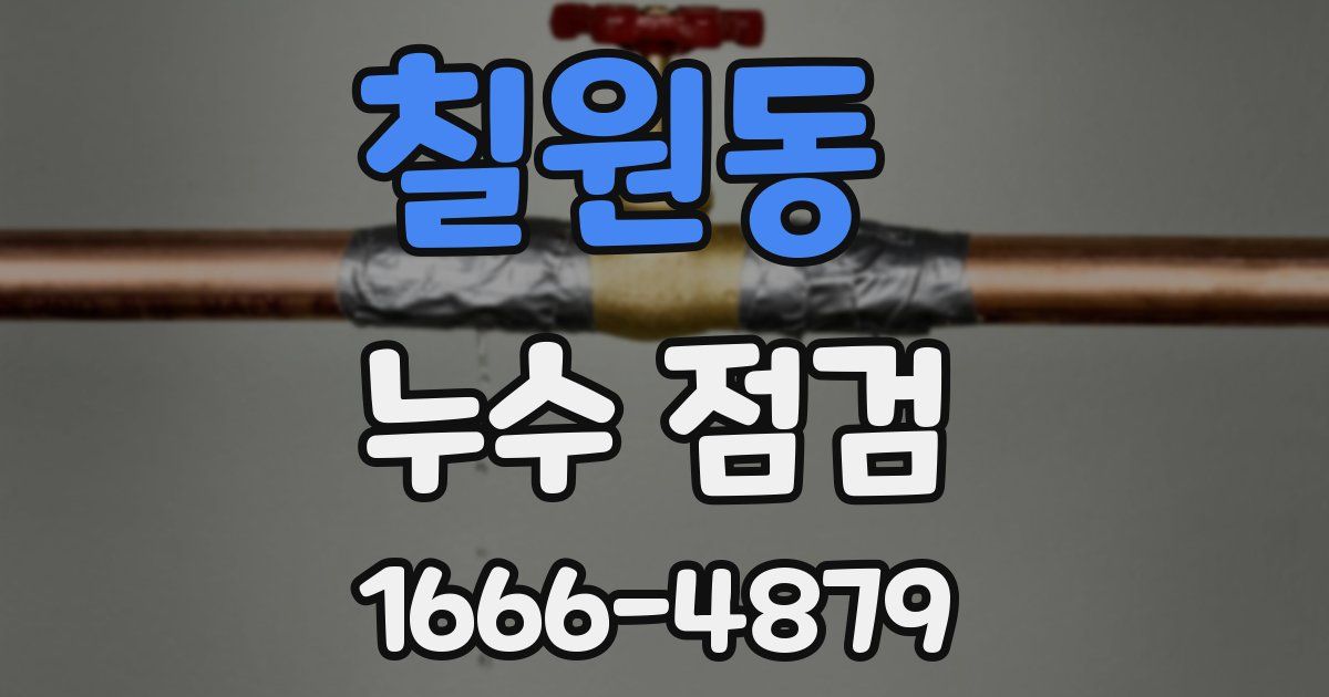칠원동 누수 점검
