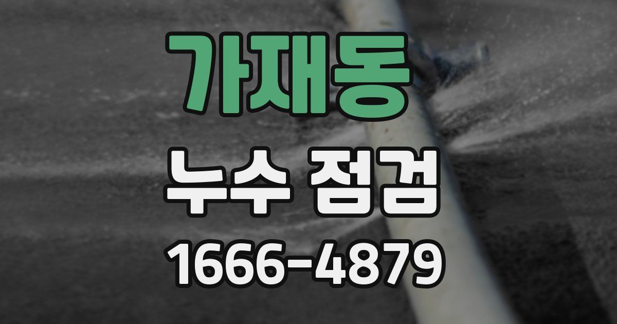 가재동 누수 점검