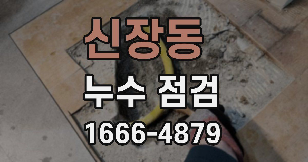 신장동 누수 점검