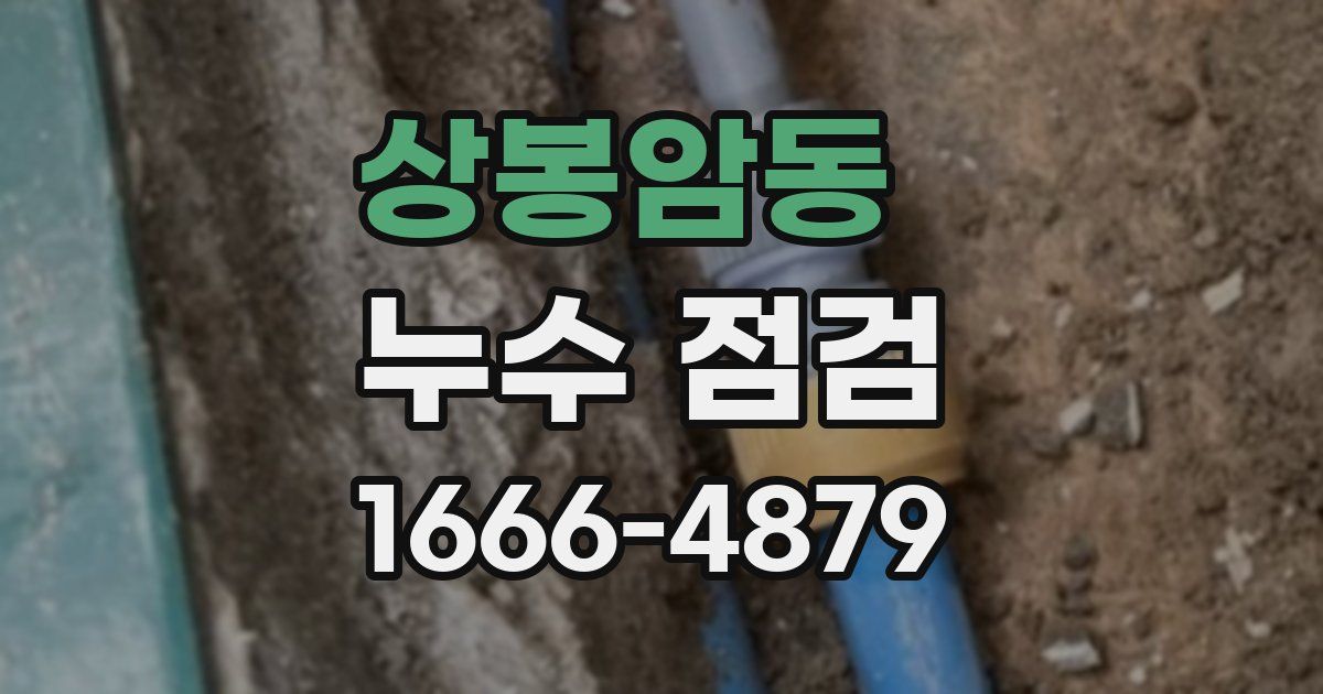 상봉암동 누수 점검