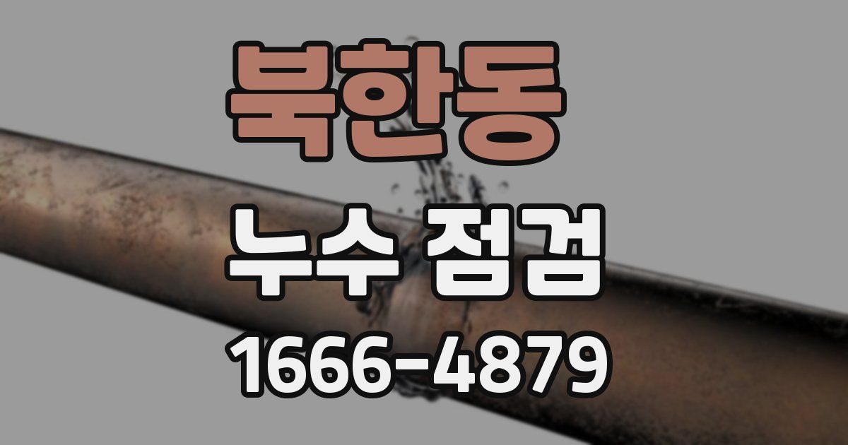 북한동 누수 점검
