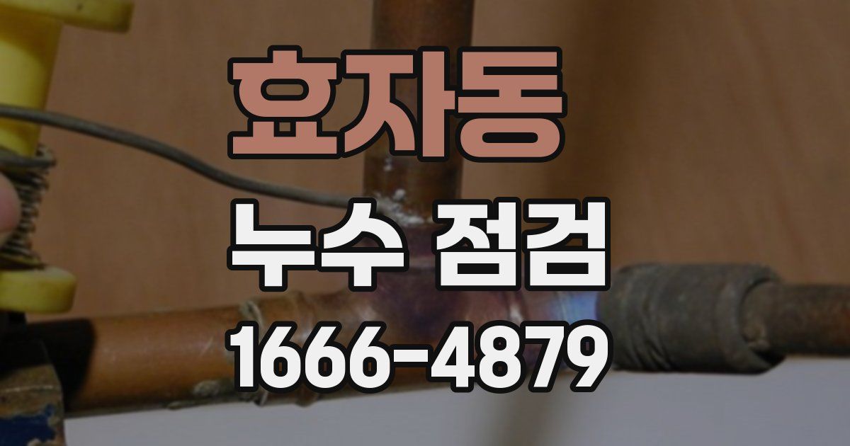 효자동 누수 점검