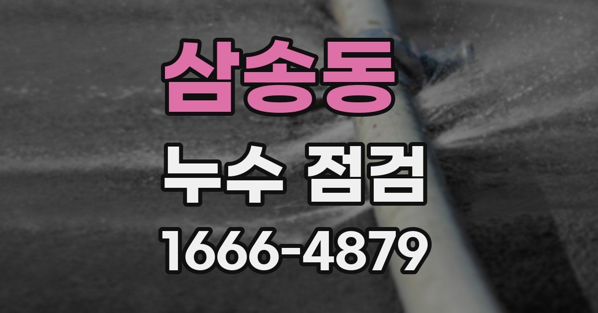 삼송동 누수 점검