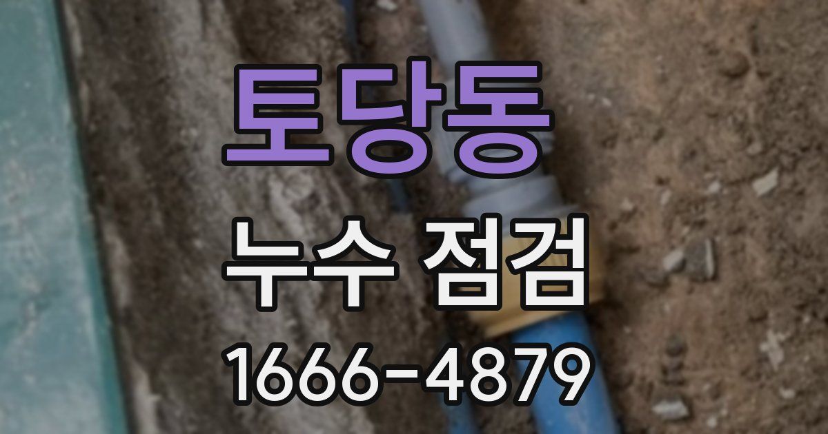 토당동 누수 점검
