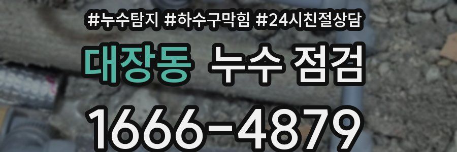 대장동 누수 점검