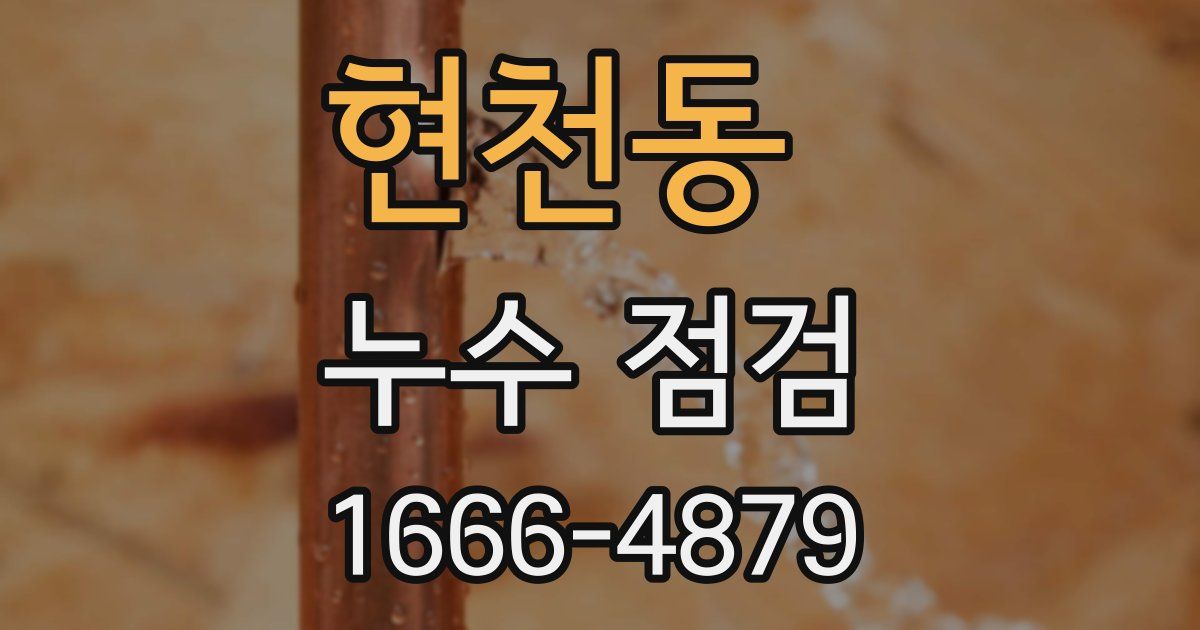 현천동 누수 점검