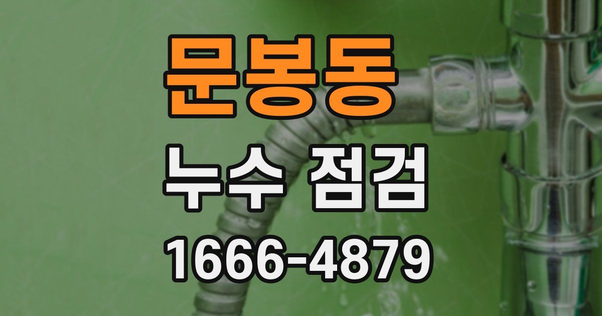 문봉동 누수 점검