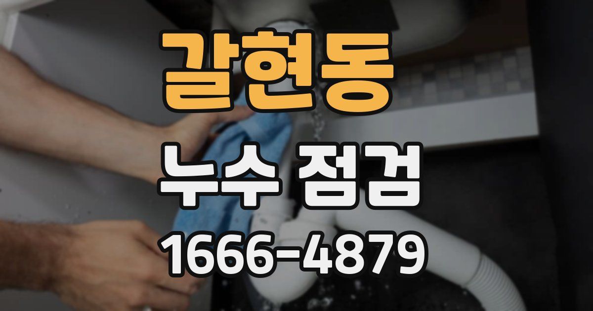 갈현동 누수 점검