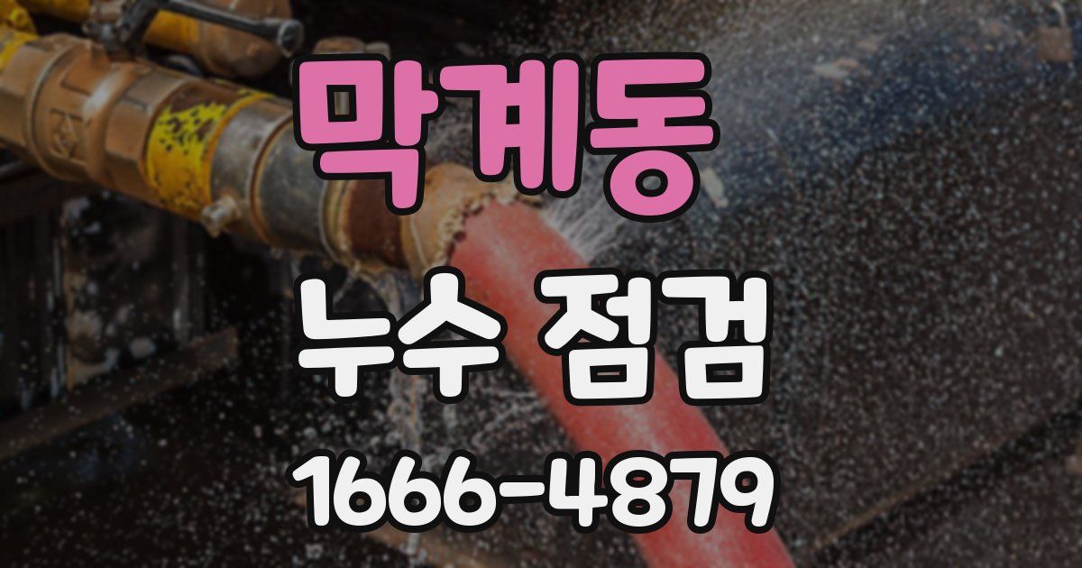 막계동 누수 점검
