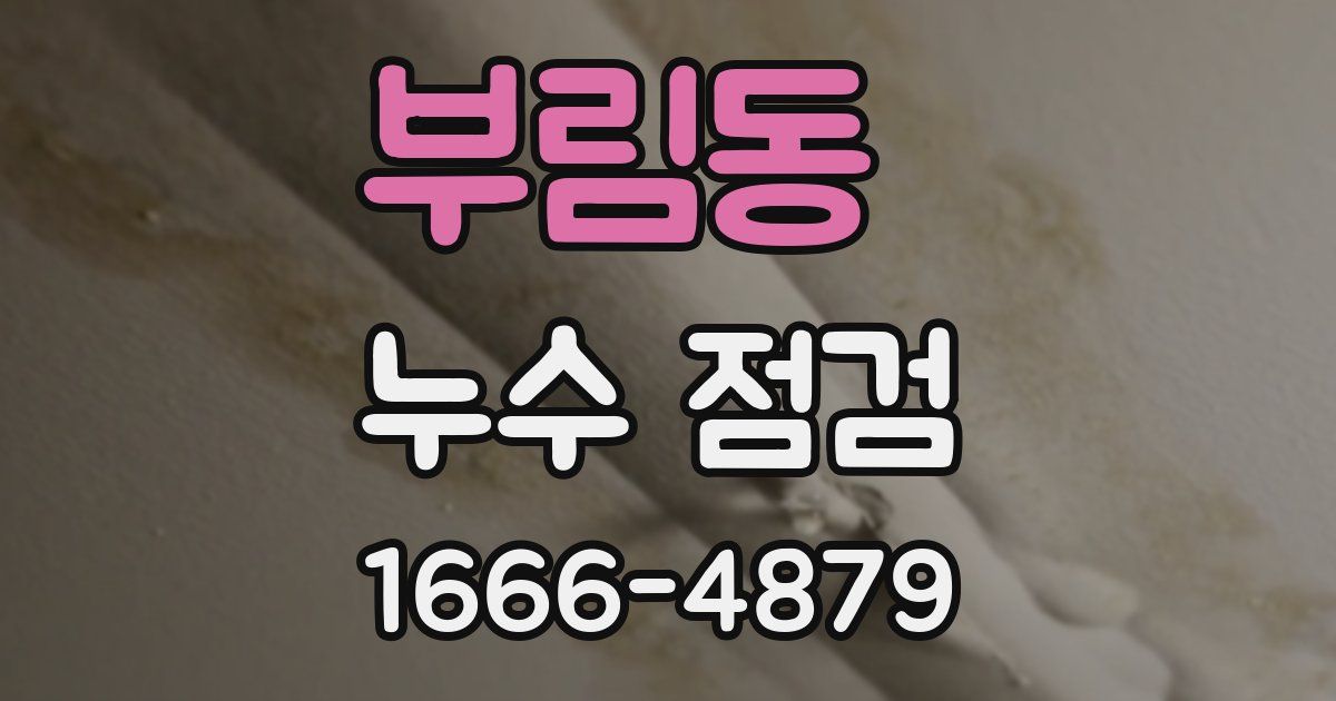 부림동 누수 점검