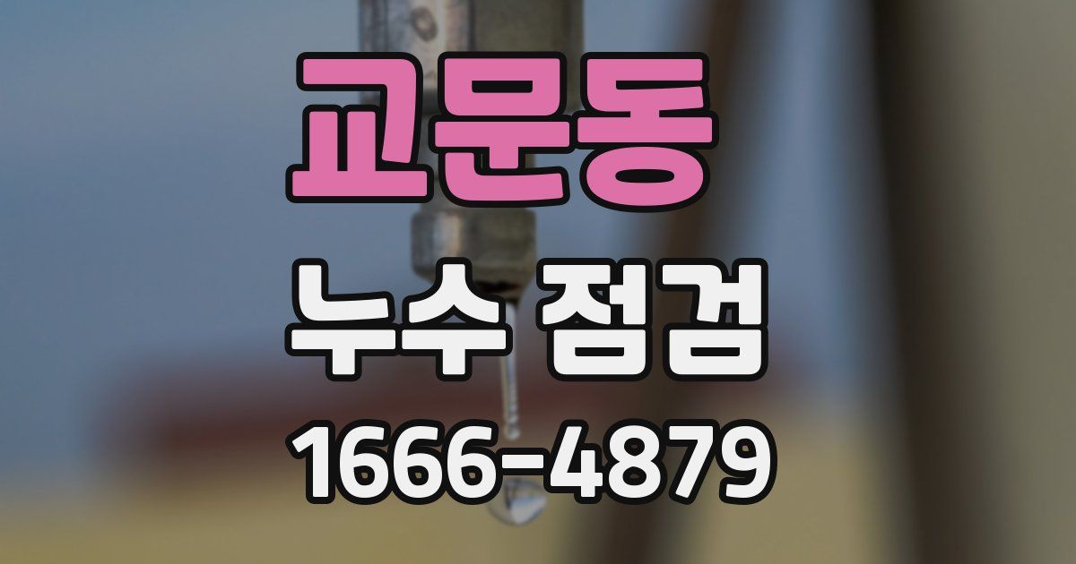 교문동 누수 점검