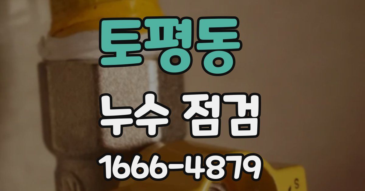 토평동 누수 점검