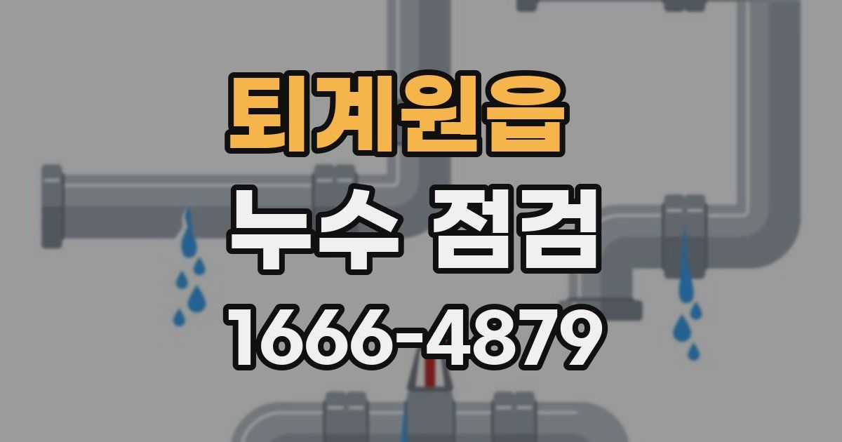 퇴계원읍 누수 점검