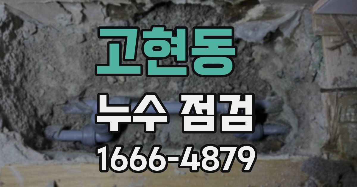 고현동 누수 점검