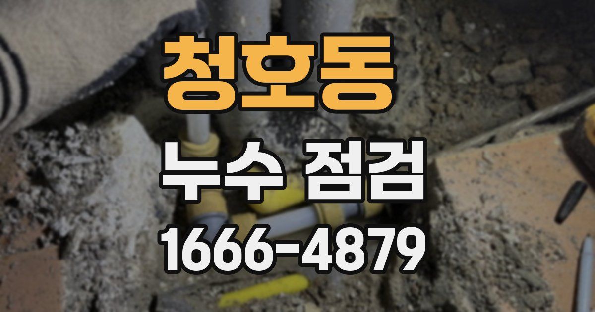 청호동 누수 점검