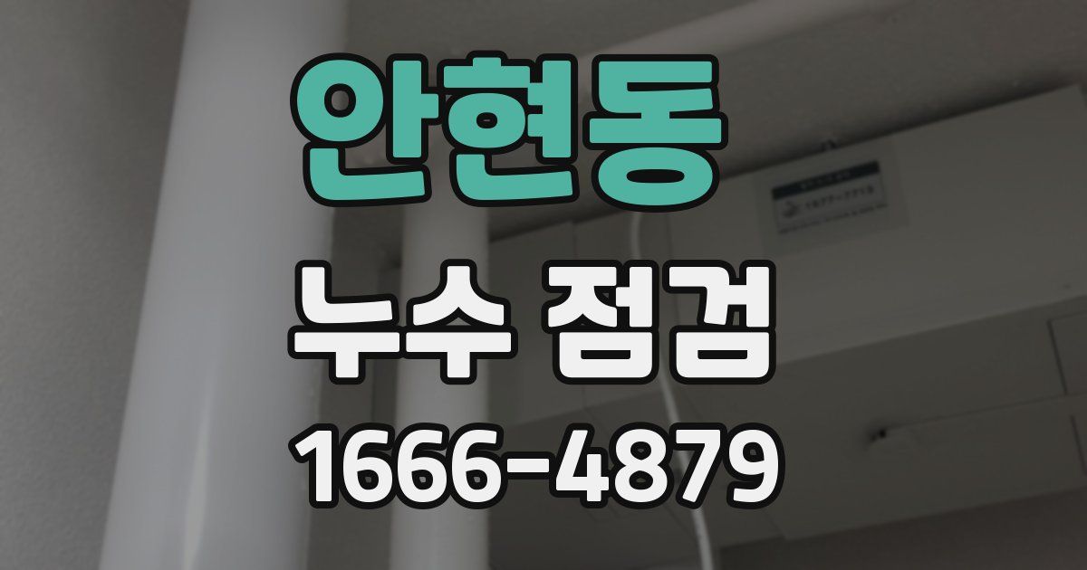 안현동 누수 점검