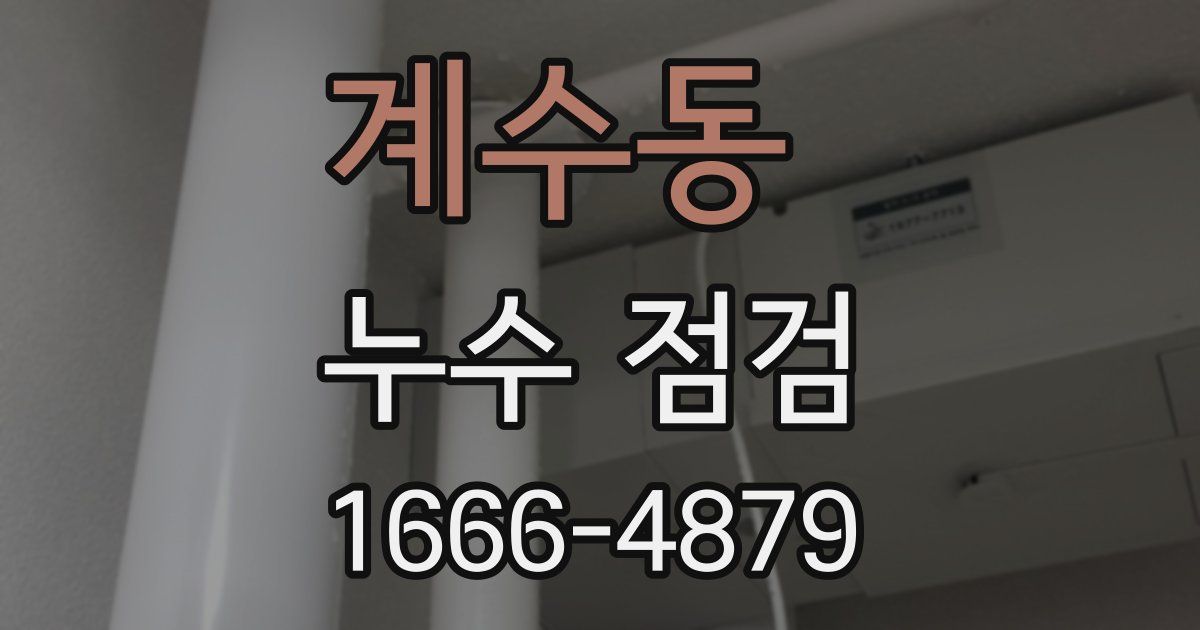 계수동 누수 점검