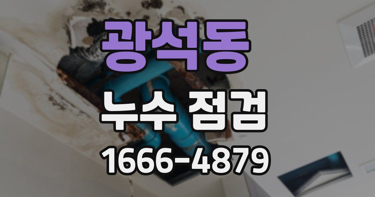 광석동 누수 점검
