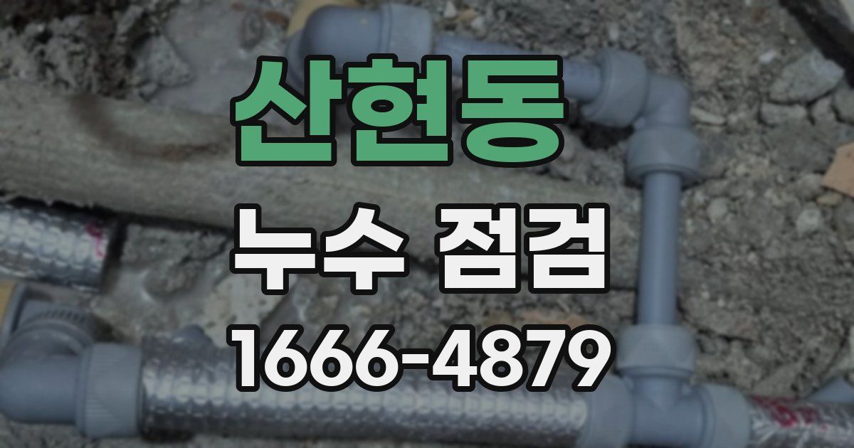 산현동 누수 점검