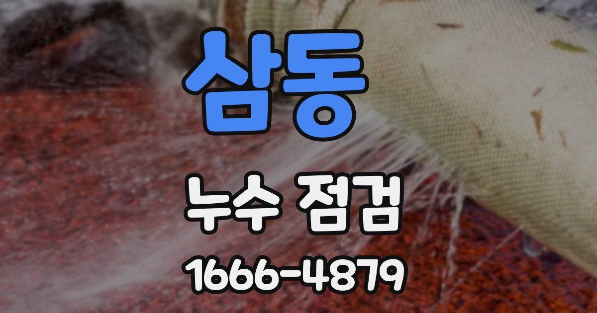 삼동 누수 점검