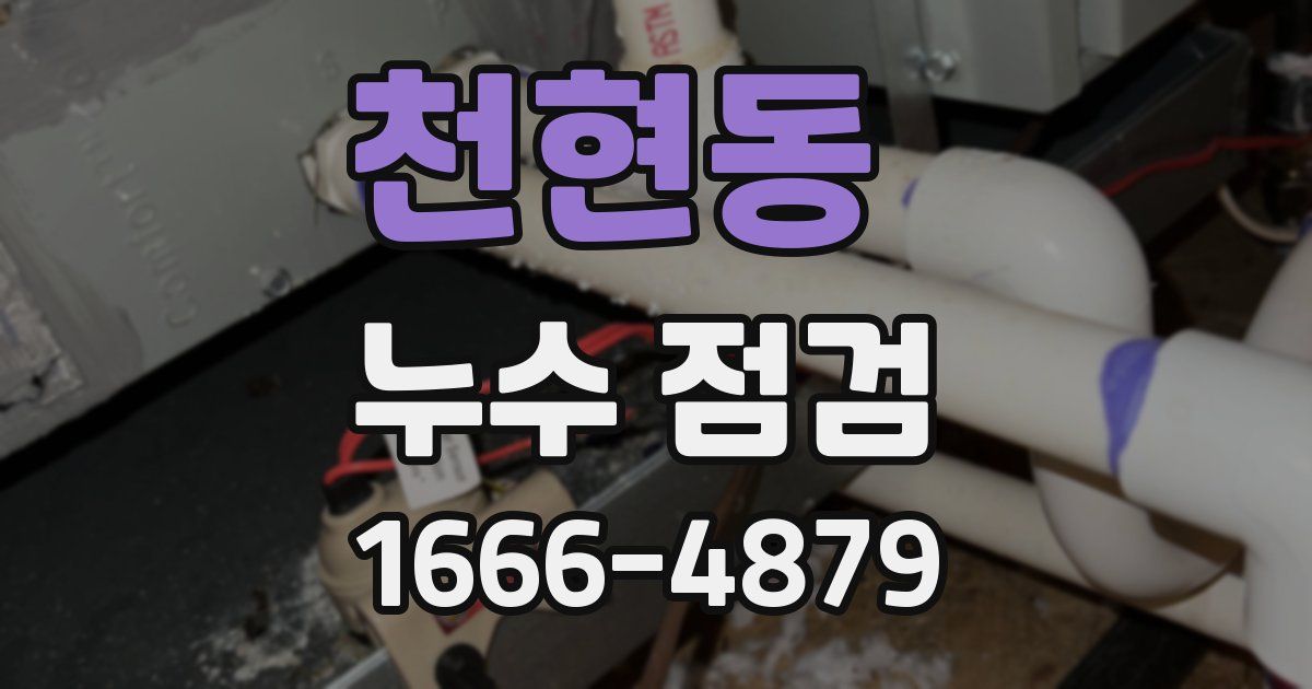 천현동 누수 점검