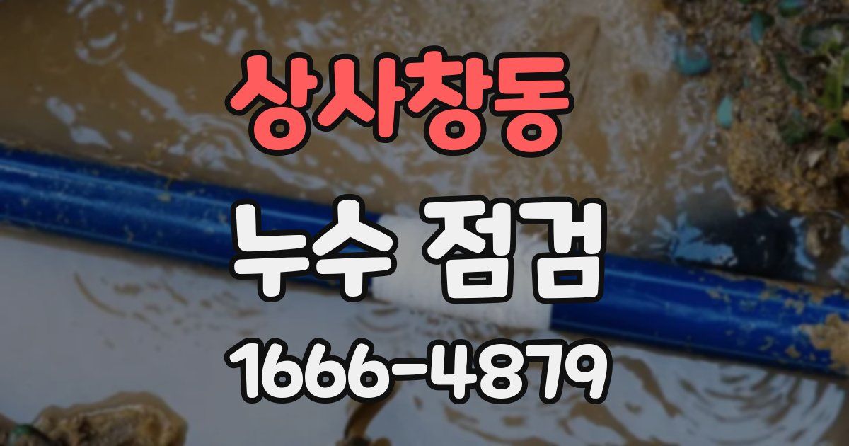 상사창동 누수 점검