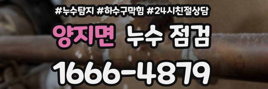 양지면 누수 점검