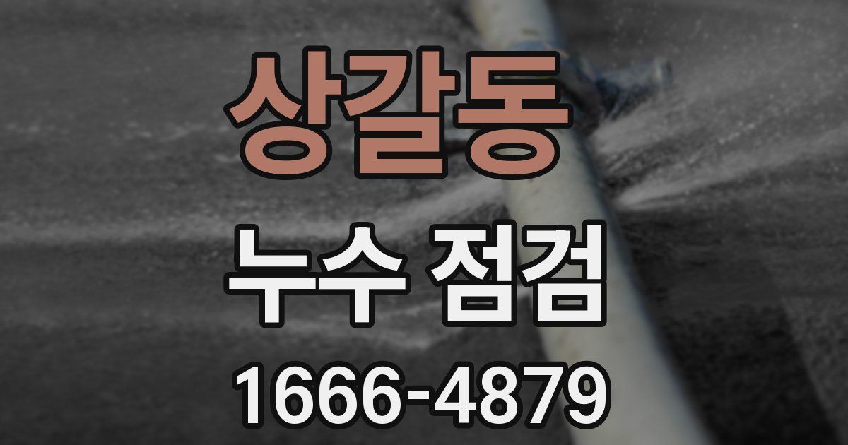 상갈동 누수 점검