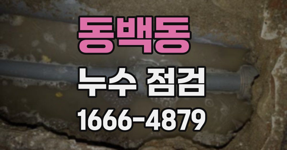 동백동 누수 점검