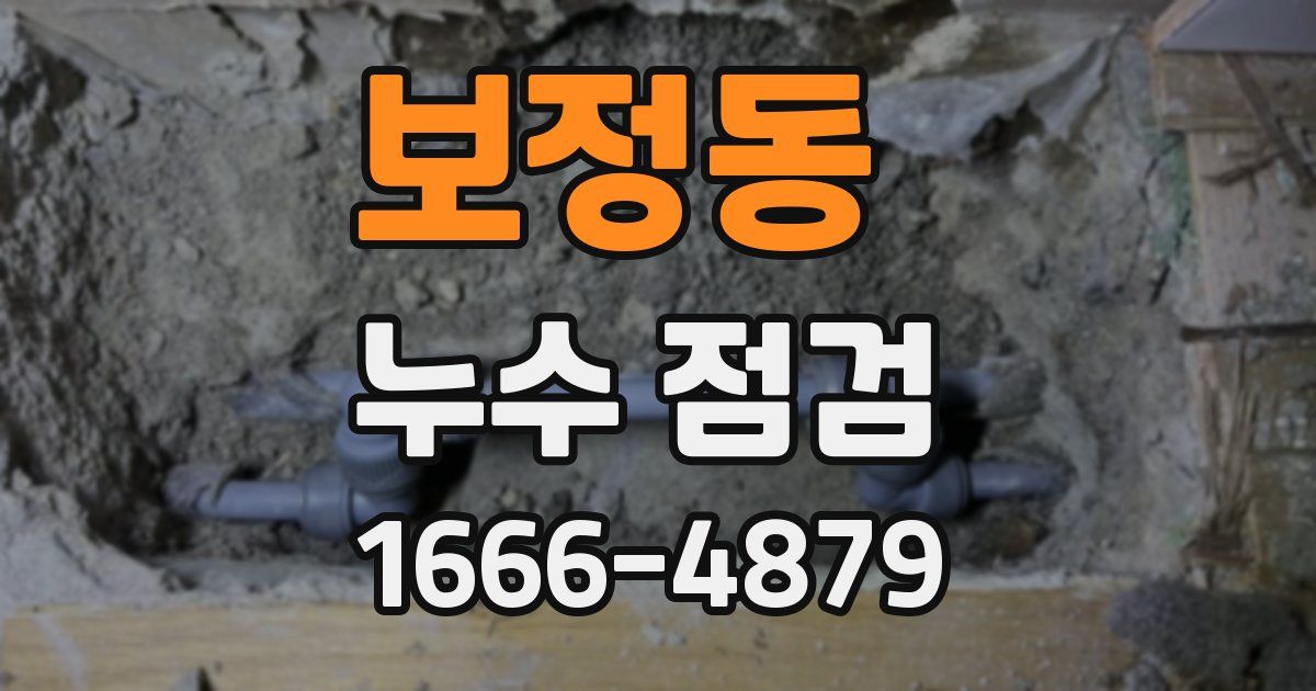 보정동 누수 점검