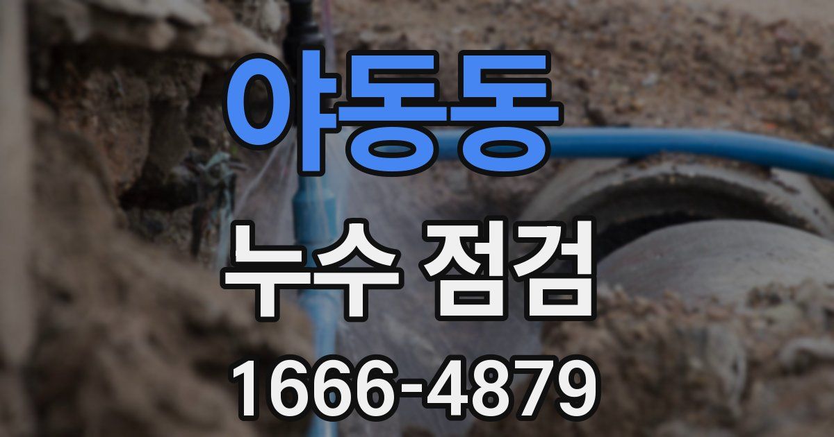 야동동 누수 점검