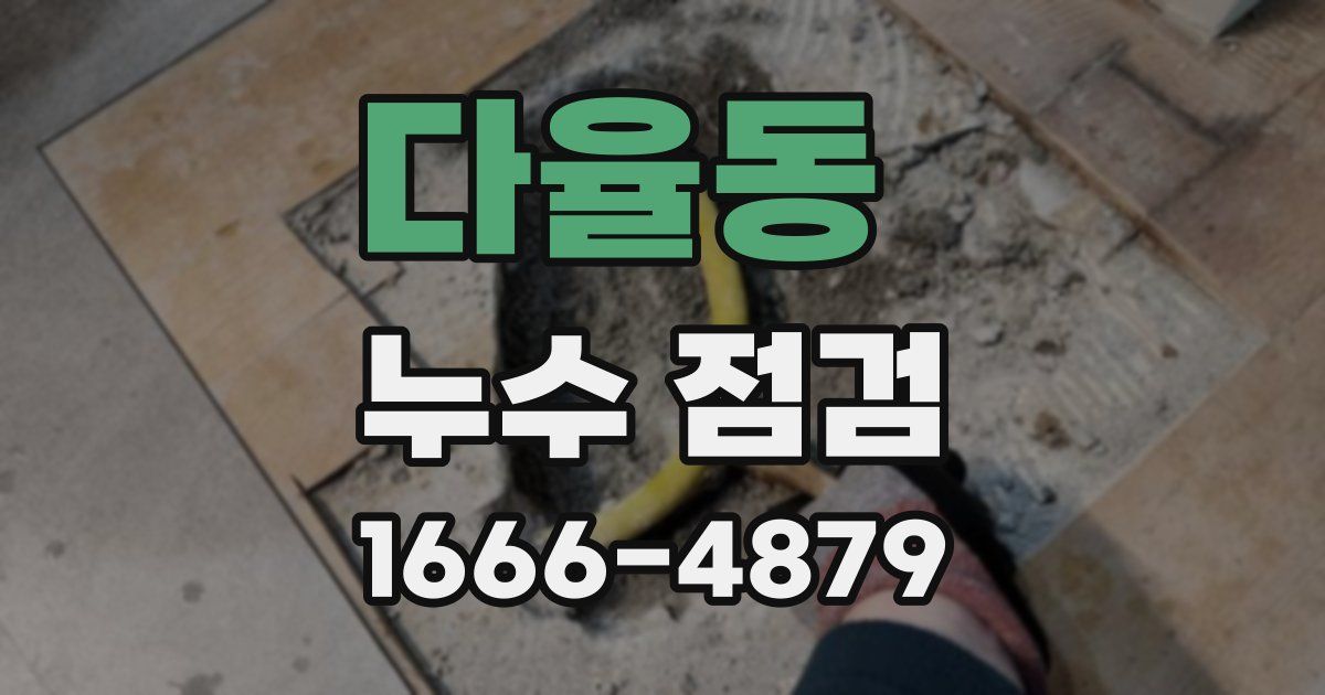 다율동 누수 점검