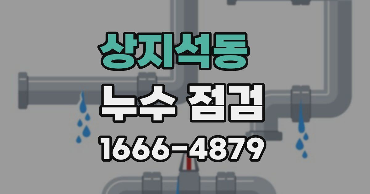 상지석동 누수 점검
