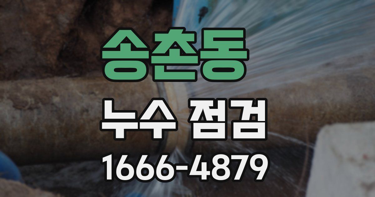 송촌동 누수 점검