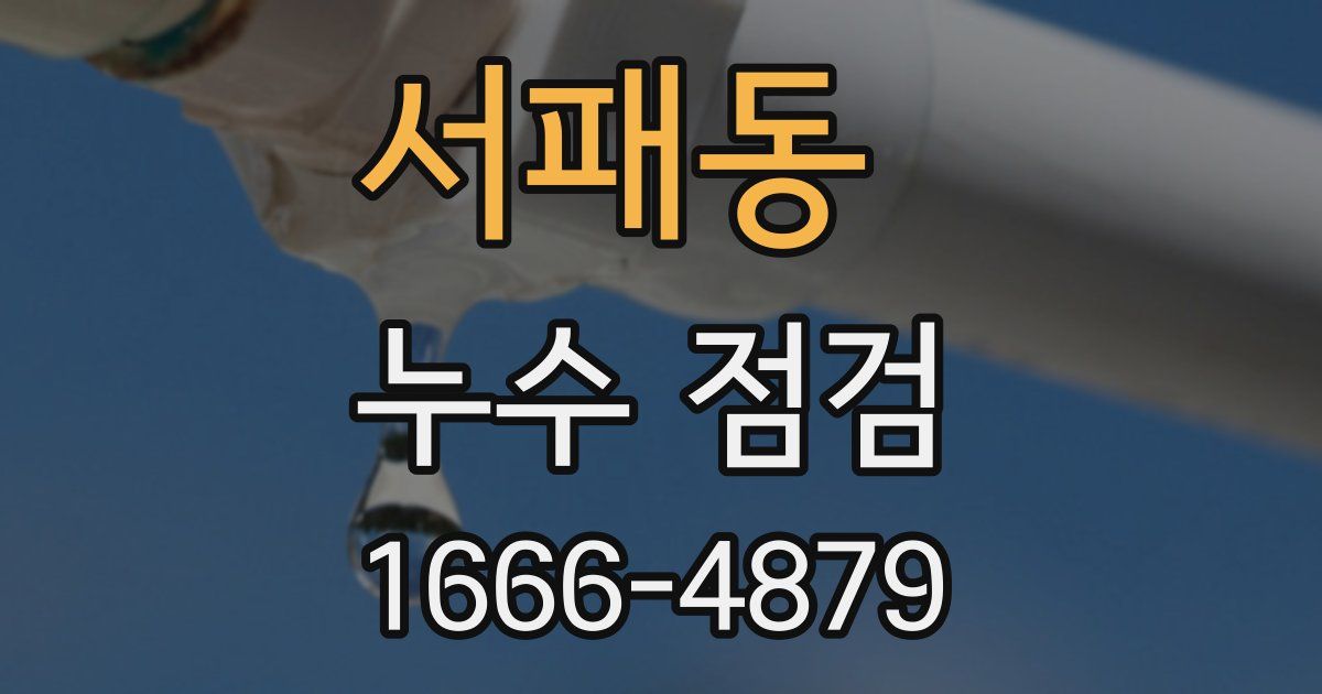 서패동 누수 점검