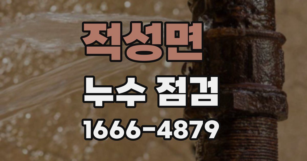 적성면 누수 점검