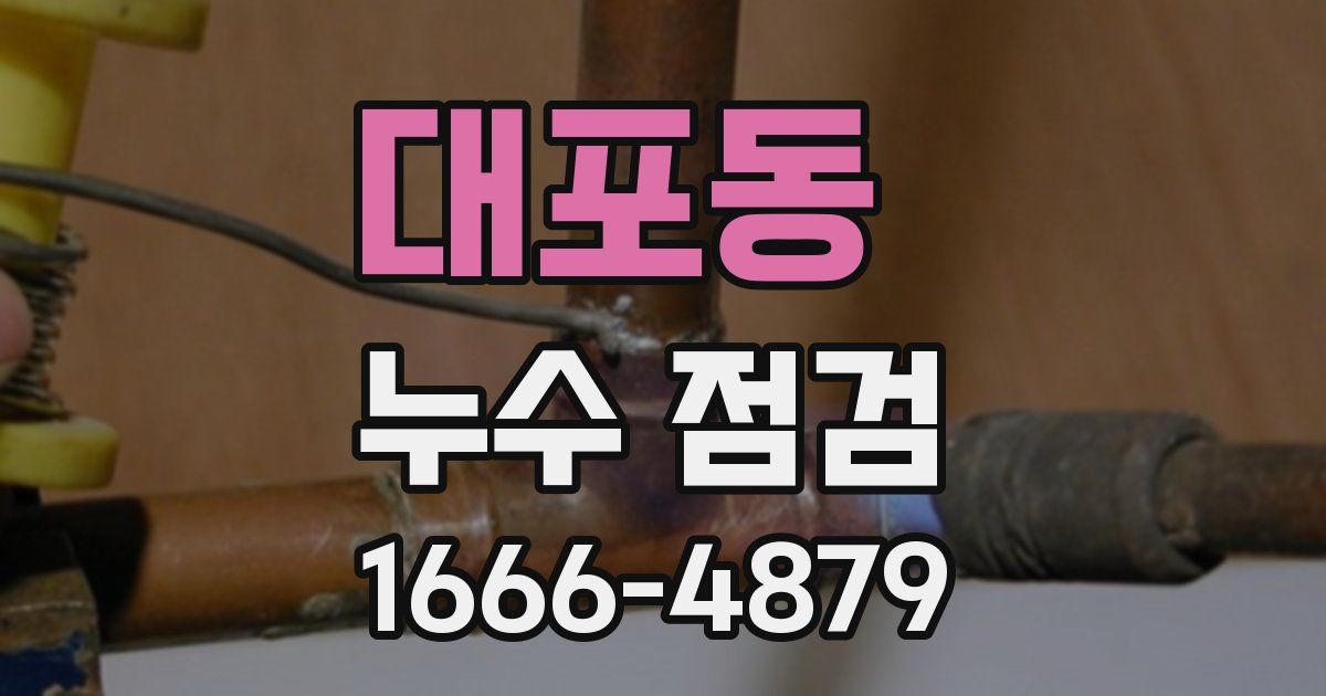 대포동 누수 점검