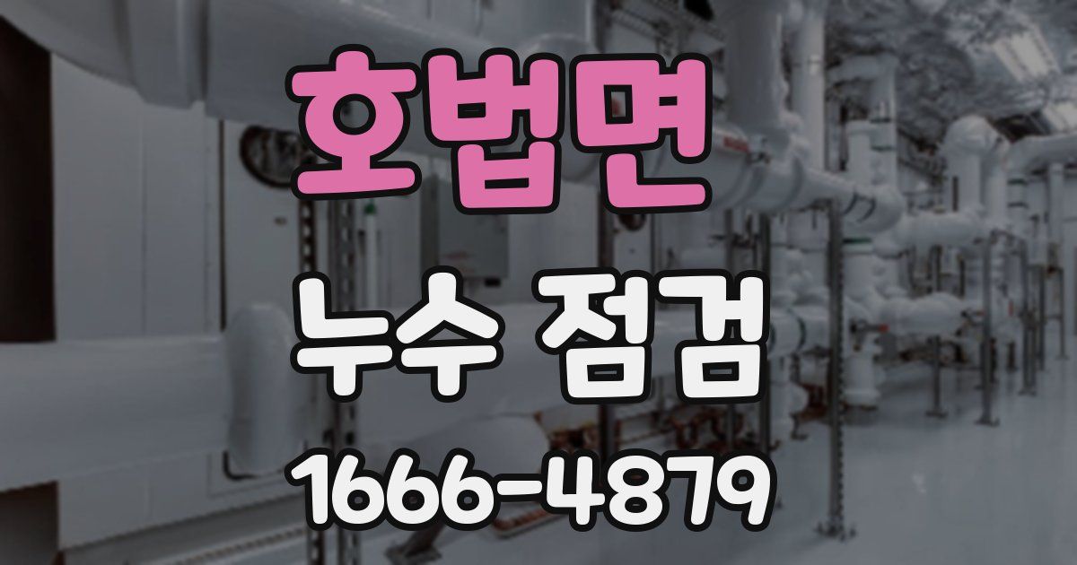 호법면 누수 점검