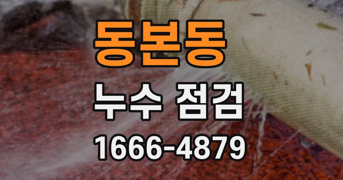 동본동 누수 점검