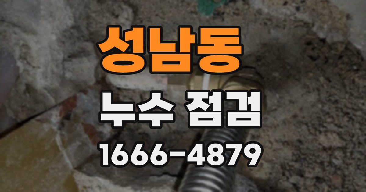 성남동 누수 점검