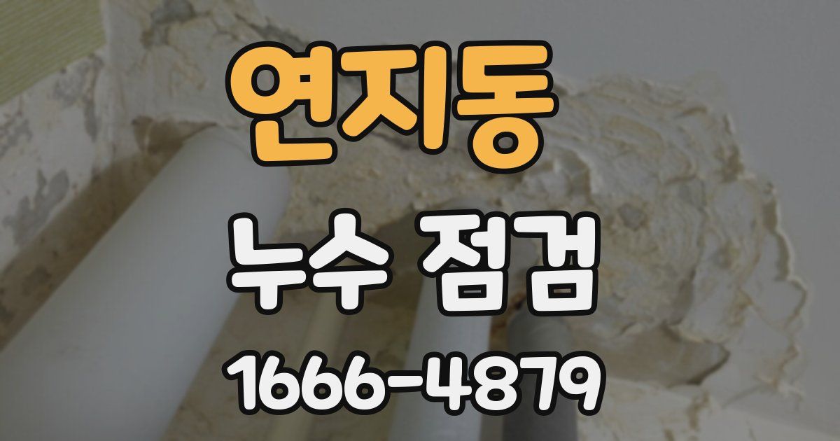 연지동 누수 점검