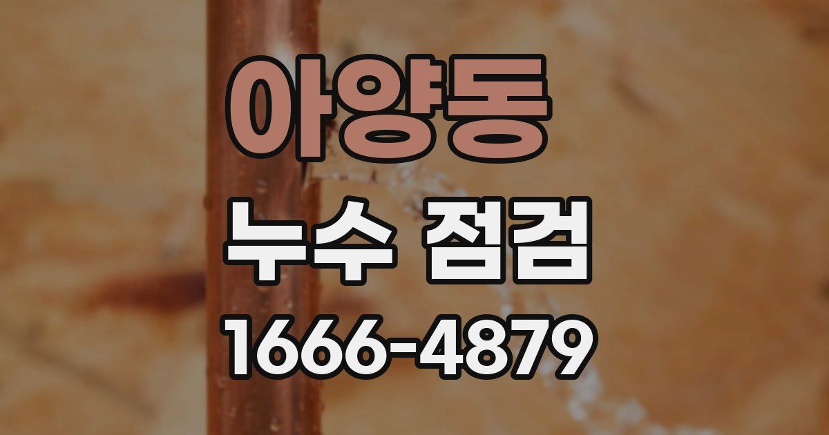 아양동 누수 점검
