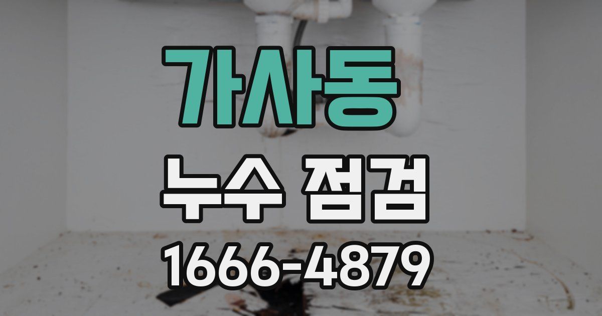 가사동 누수 점검