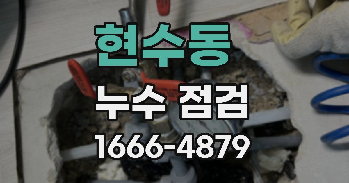 현수동 누수 점검