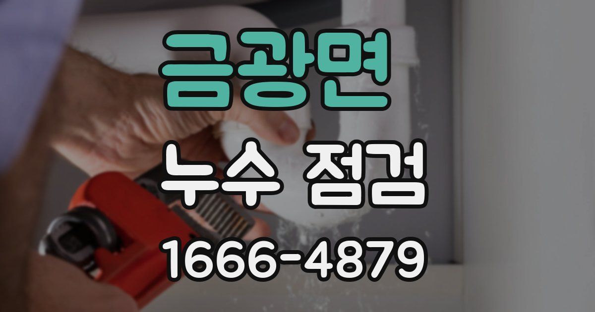 금광면 누수 점검