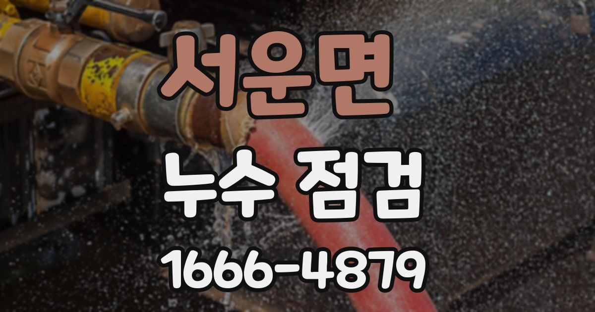 서운면 누수 점검