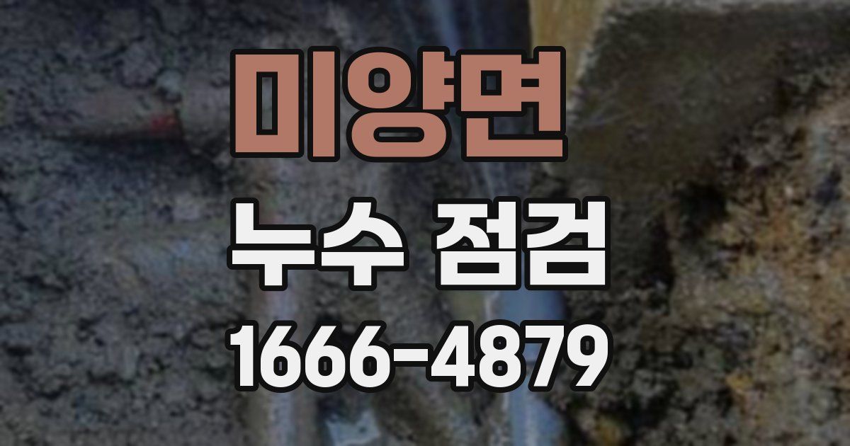 미양면 누수 점검