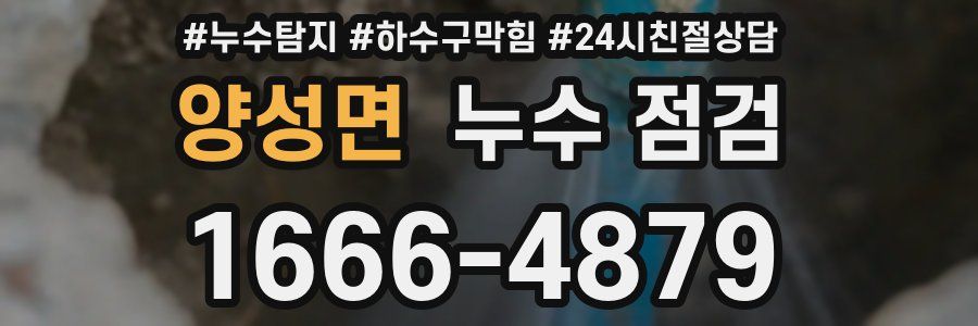 양성면 누수 점검